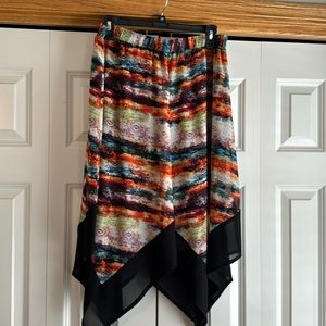 Colorful shark bite hem skirt
